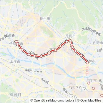 伊勢崎線 Train Line Map