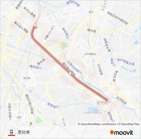 伊勢崎線 電車の路線図