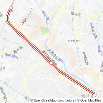 伊勢崎線 Train Line Map