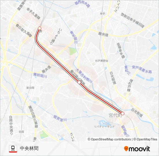 伊勢崎線 電車の路線図