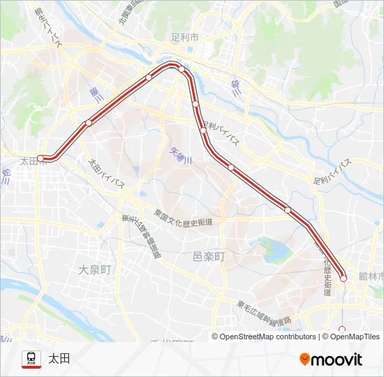 伊勢崎線 電車の路線図