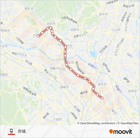 伊勢崎線 Train Line Map