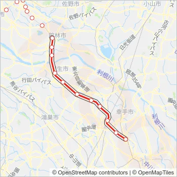 伊勢崎線 Train Line Map