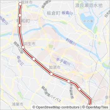 伊勢崎線 Train Line Map