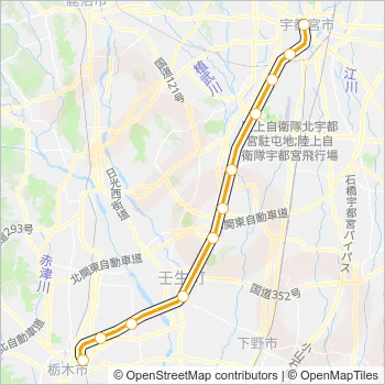 宇都宮線 Train Line Map