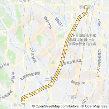 宇都宮線 Train Line Map