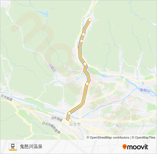 鬼怒川線 Train Line Map