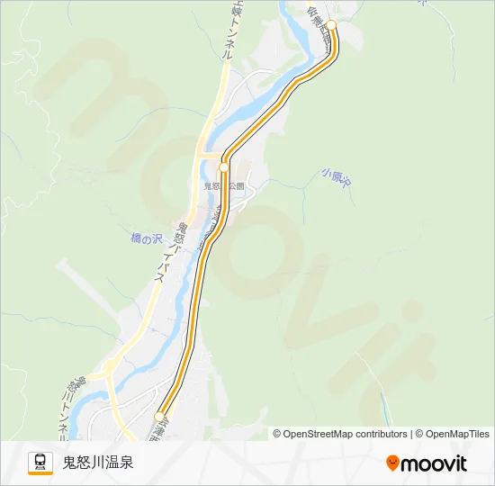 鬼怒川線 Train Line Map