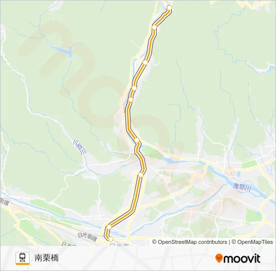 鬼怒川線 Train Line Map