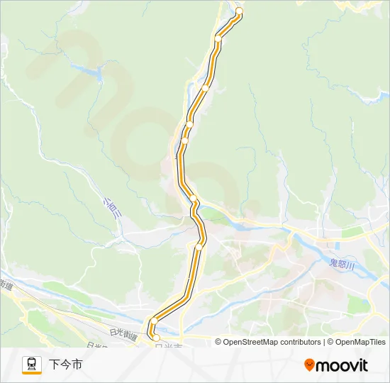 鬼怒川線 Train Line Map