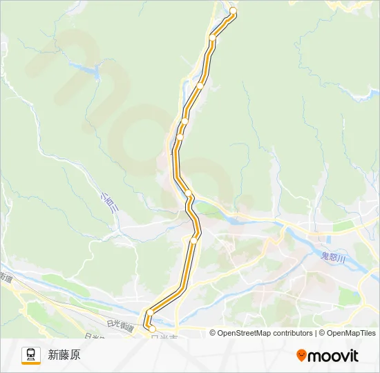 鬼怒川線 Train Line Map