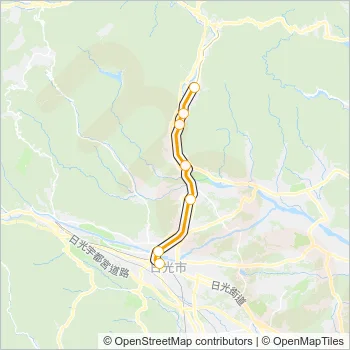 鬼怒川線 Train Line Map