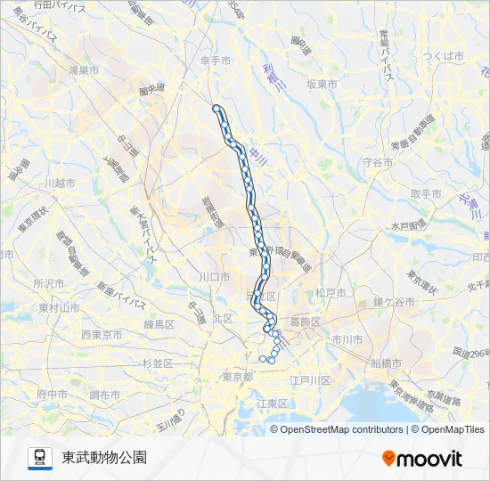 東武スカイツリーライン Train Line Map
