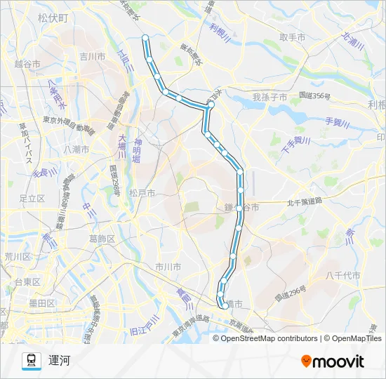 東武アーバンパークライン 電車の路線図