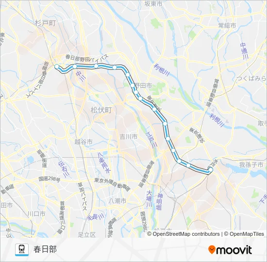 東武アーバンパークライン 電車の路線図