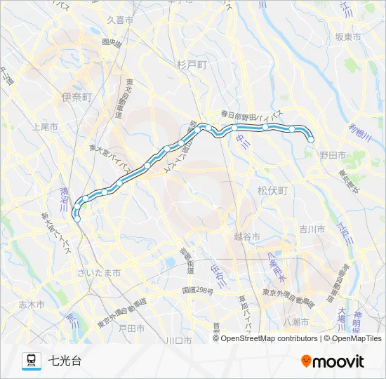 東武アーバンパークライン 電車の路線図