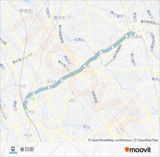 東武アーバンパークライン 電車の路線図