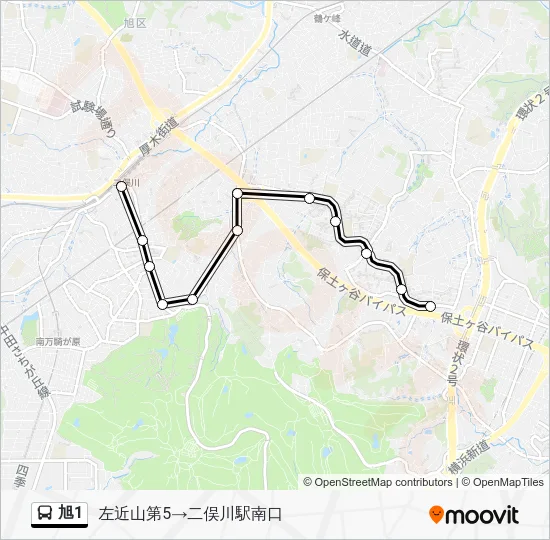 Asahi 1 Bus Line Map