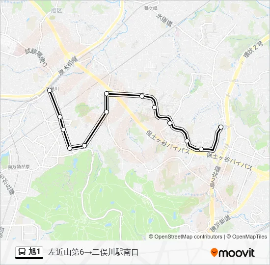 旭1 バスの路線図
