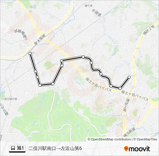 旭1 バスの路線図