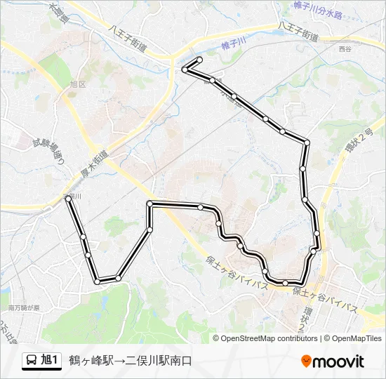 旭1 バスの路線図
