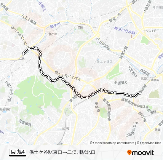 旭4 バスの路線図