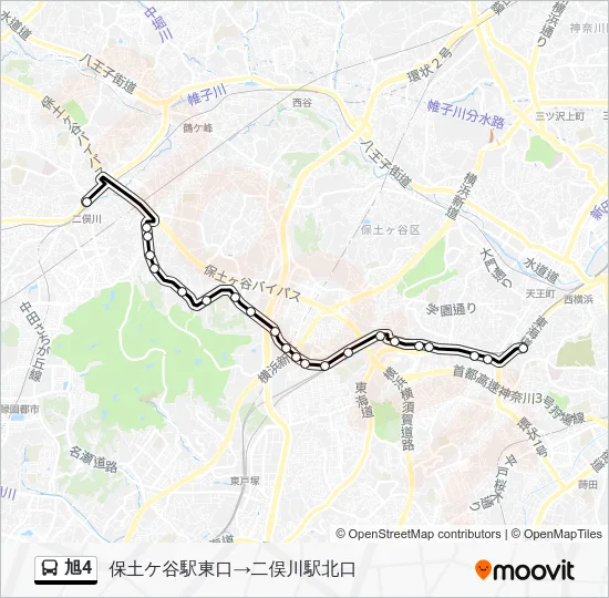 旭4 バスの路線図