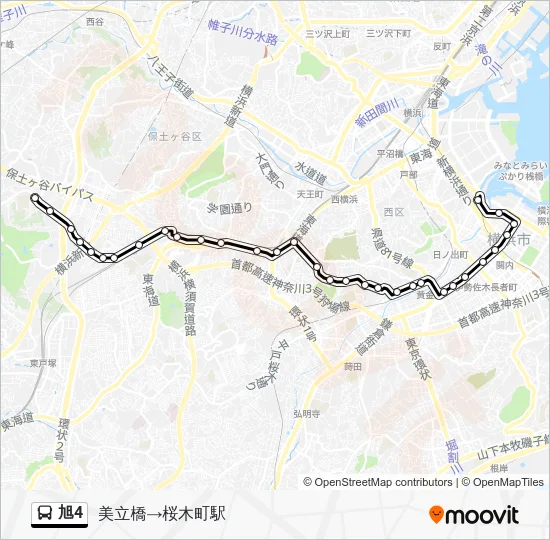 旭4 バスの路線図