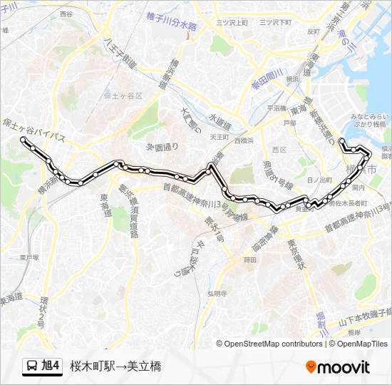 Asahi 4 Bus Line Map