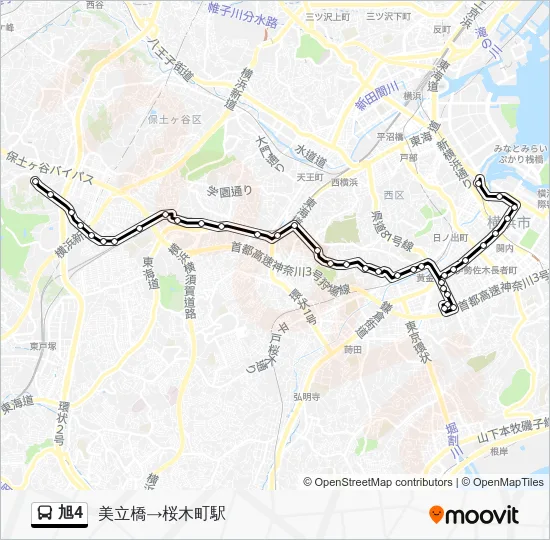 旭4 バスの路線図