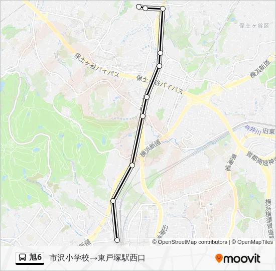 旭6 バスの路線図