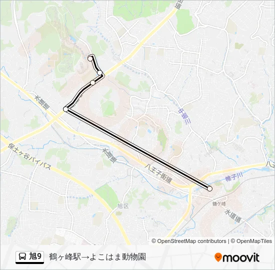 旭9 バスの路線図