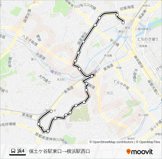浜4 Bus Line Map