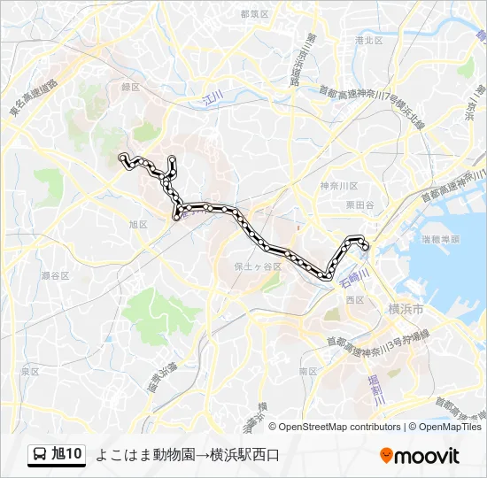 Asahi 10 Bus Line Map