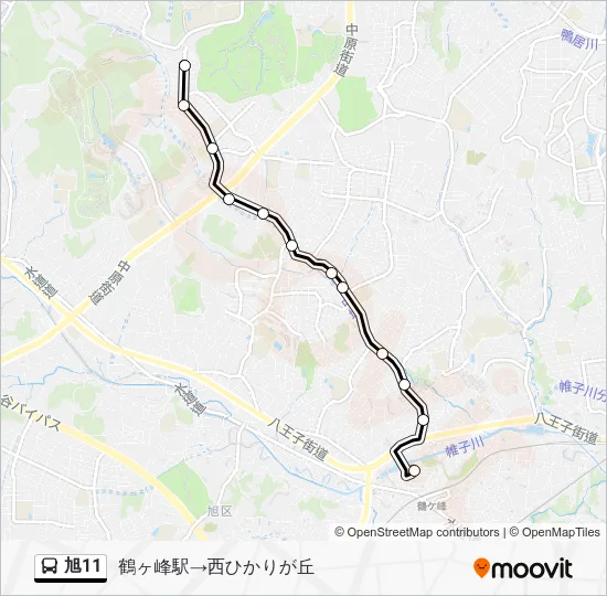 Asahi 11 Bus Line Map