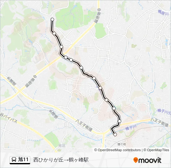 Asahi 11 Bus Line Map
