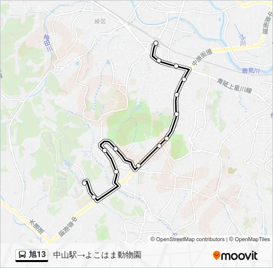 旭13 Bus Line Map
