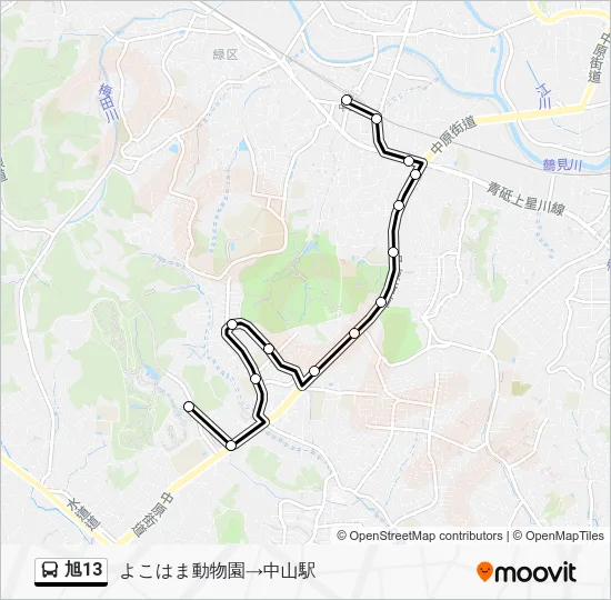 旭13 Bus Line Map