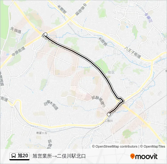 旭20 バスの路線図