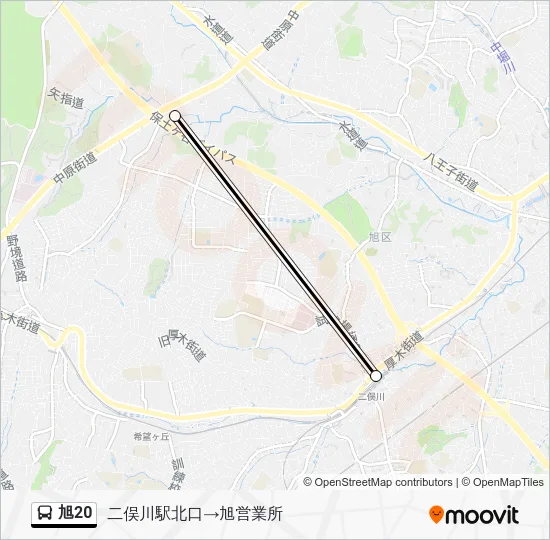 Asahi 20 Bus Line Map
