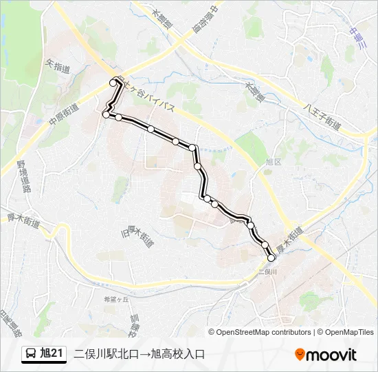 旭21 Bus Line Map