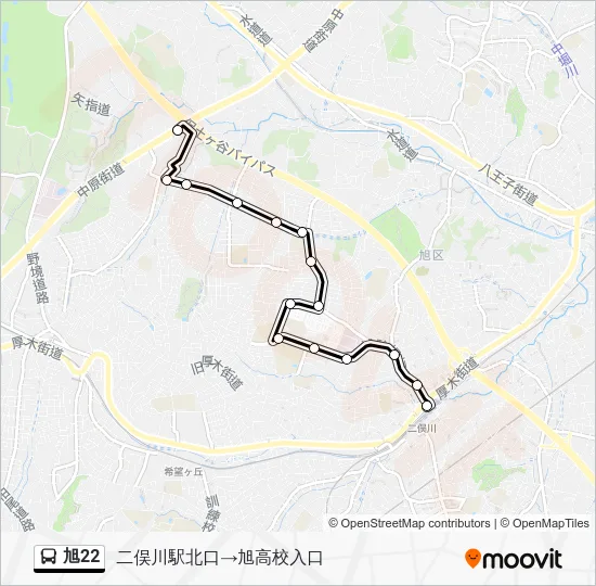 旭22 Bus Line Map