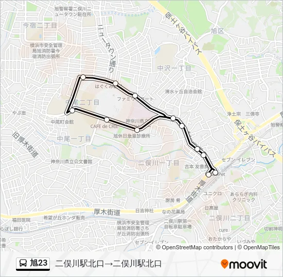 旭23 Bus Line Map