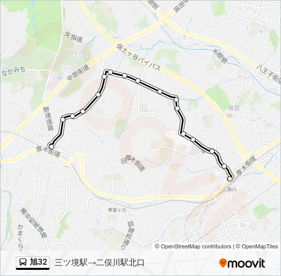 Asahi 32 Bus Line Map