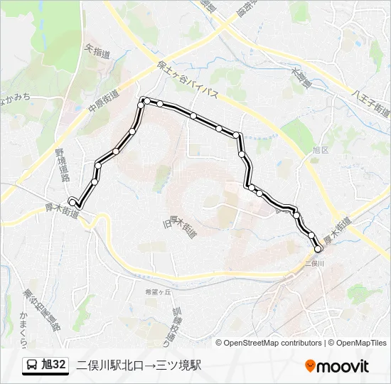 Asahi 32 Bus Line Map