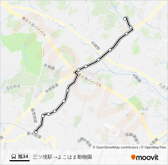 旭34 Bus Line Map