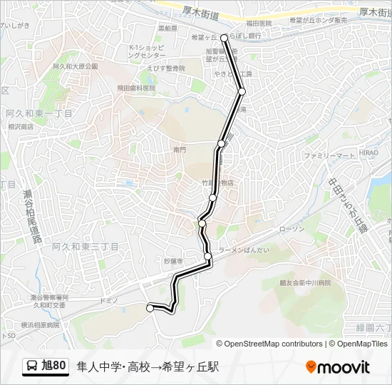 Asahi 80 Bus Line Map
