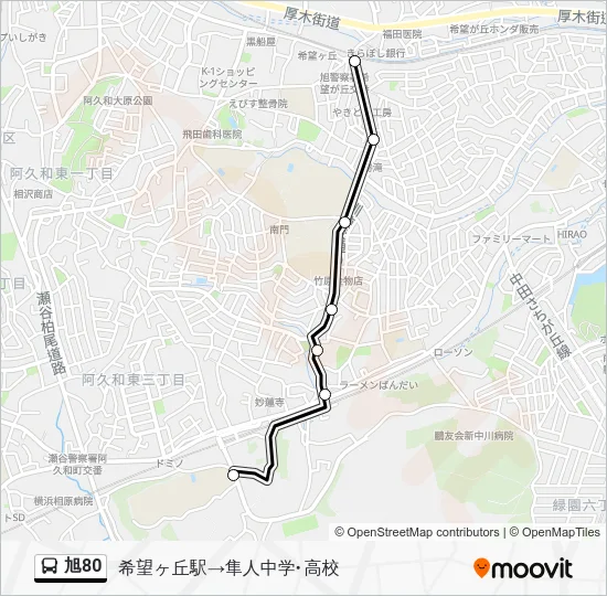 Asahi 80 Bus Line Map