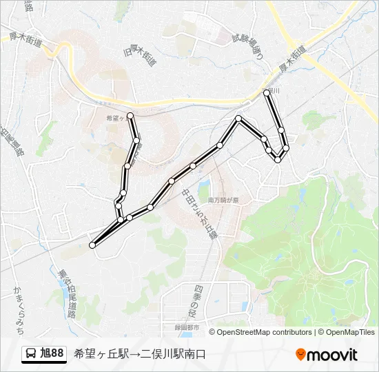 Asahi 88 Bus Line Map