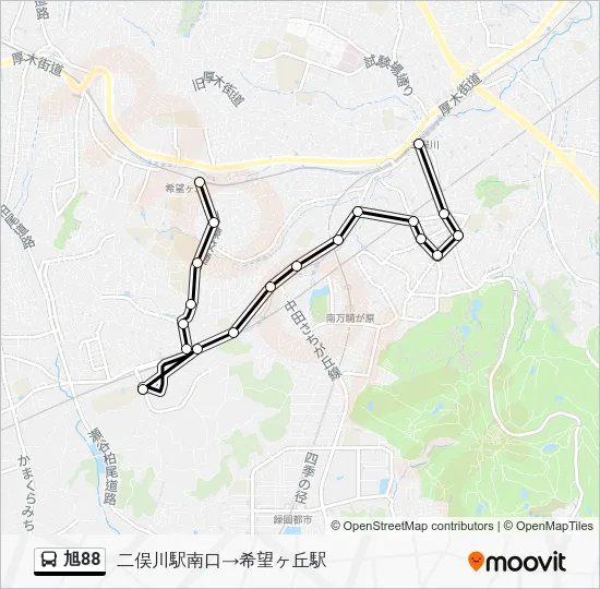 Asahi 88 Bus Line Map